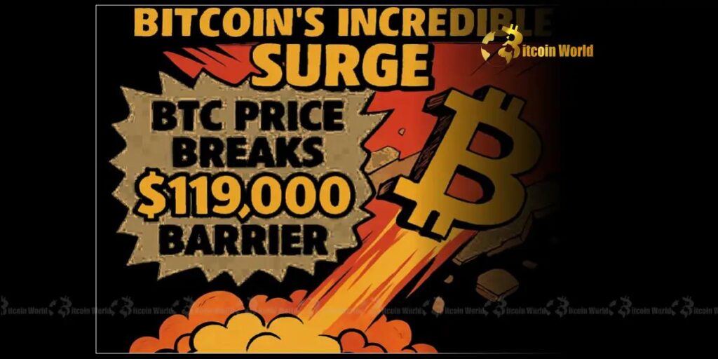 Bitcoins-Incredible-Surge-BTC-Price-Breaks-119000-Barrier-comic-book-style - ChainIntel